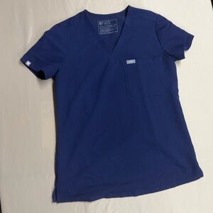 Figs Royal Blue V-Neck Scrub Top Sz XXS